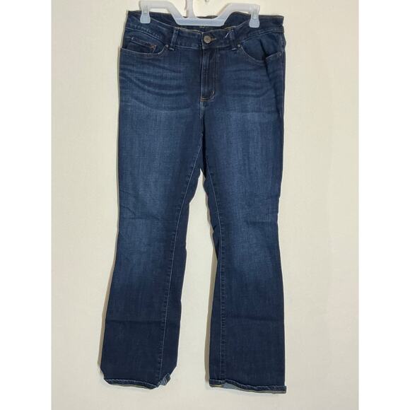 LEE Jeans Women's Dark Wash Regular Fit Boot Cut Stretch Blue Size 14 Medium - Picture 1 of 9